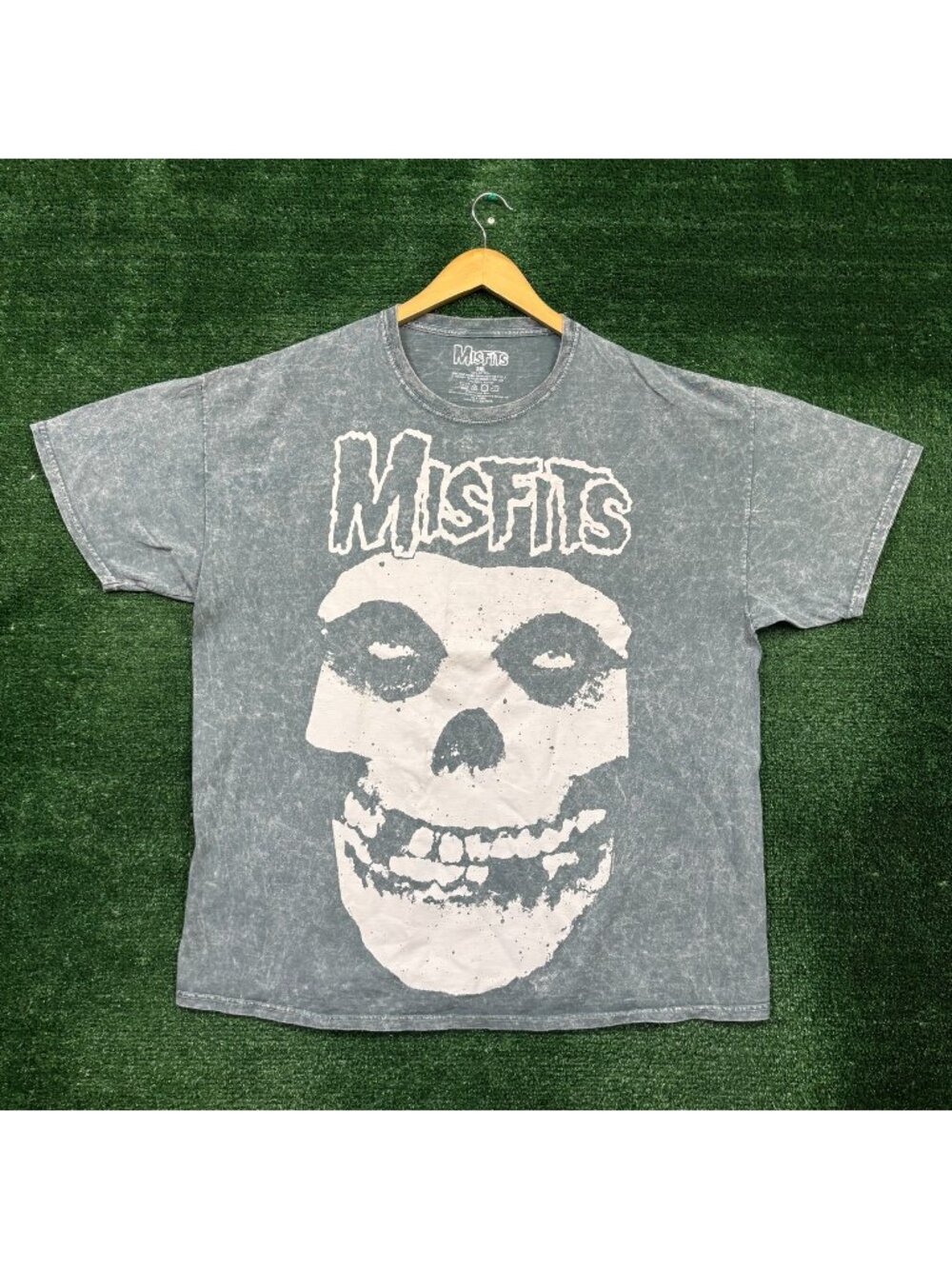 Misfits The Fiend Skull Punk Rock Band Mineral Wash T-Shirt Size 2XL